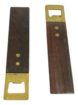 Pair of Late 20th Century Danish Rosewood And Brass Bottle Openers