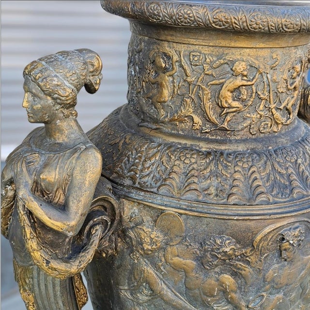 1970s Monumental French Neoclassical Figural Vases- A Pair For Sale - Image 11 of 18