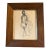 1940’s Original Giacometti Style Abstract Marker Drawing Male on Stool Antique Wood Frame For Sale