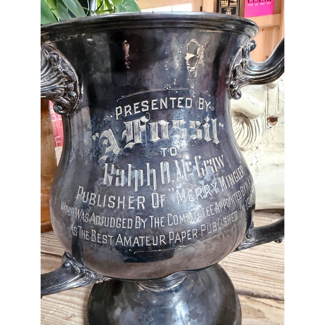 Victorian 1912 Silver Plated Newspaper Publishing Trophy For Sale - Image 3 of 9