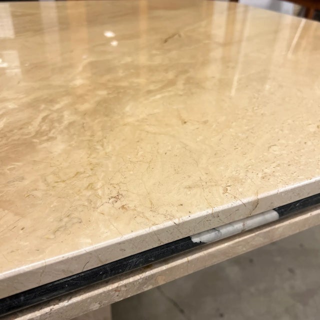 Circa 1990's Custom Design Marble Table Top Pedestal Base For Sale - Image 9 of 12