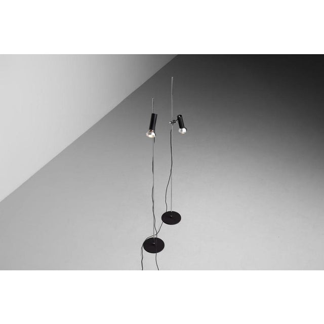 Black Model 1055 Floor Lamps by Gino Sarfatti for Arteluce, Italy, 1955, Set of 2 For Sale - Image 11 of 17