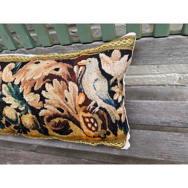 Mid 18th Century An 18th Century Pillow With Tapestry Depicting Birds For Sale - Image 5 of 6