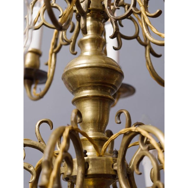 Antique Chandelier in Brass, 1700s For Sale - Image 6 of 7