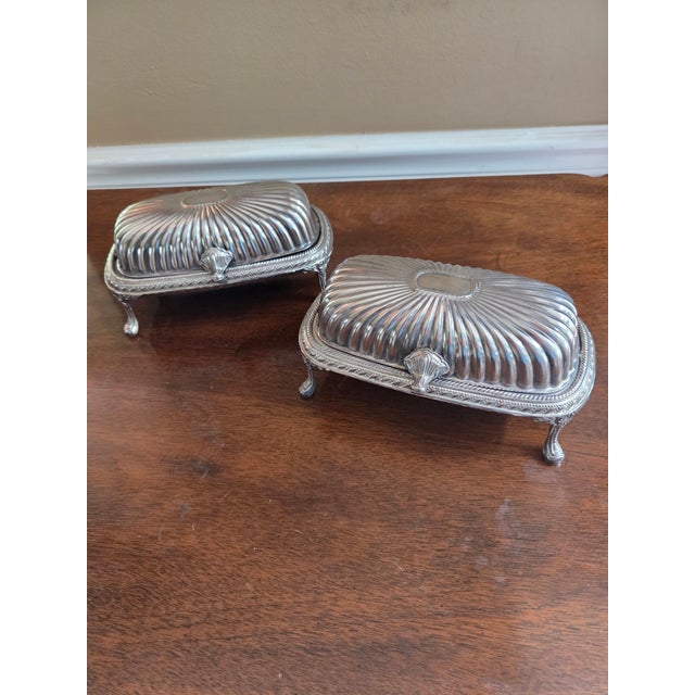 Vintage Silver Plated Domed Scalloped Butter Dish For Sale - Image 11 of 12