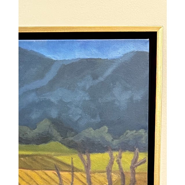 Contemporary "Vineyards, Santa Rita Hills" Contemporary Landscape Oil Painting, Framed For Sale - Image 3 of 3