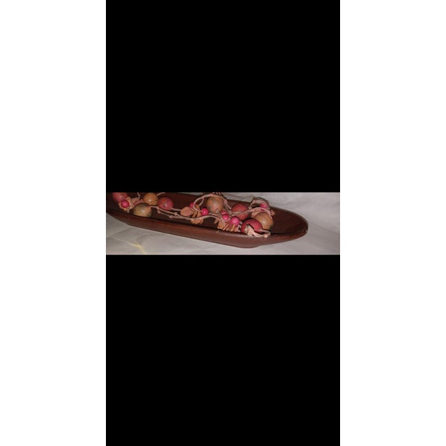2020s Minimalist Chic Oval Low Fruit Accent Platter in Dark Brown For Sale - Image 5 of 7
