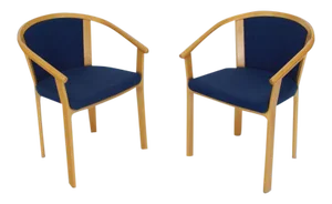 Danish Modern Barrel Back Chairs - a Pair