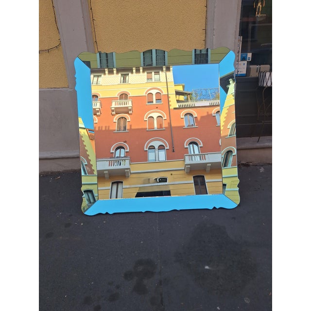 Wall Mirror in Sage Green Glass by Pietro Chiesa for Fontana Arte, 1940s For Sale - Image 6 of 12