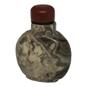 1970s Vintage Sea Fossil Jasper Snuff Bottle
