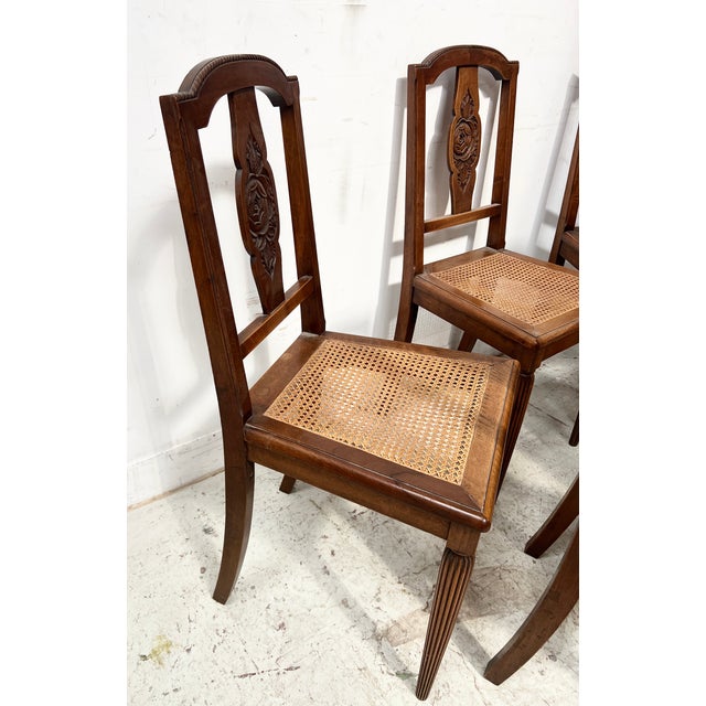 Antique Art Deco Chairs in Walnut, 1900s, Set of 6 For Sale - Image 14 of 15