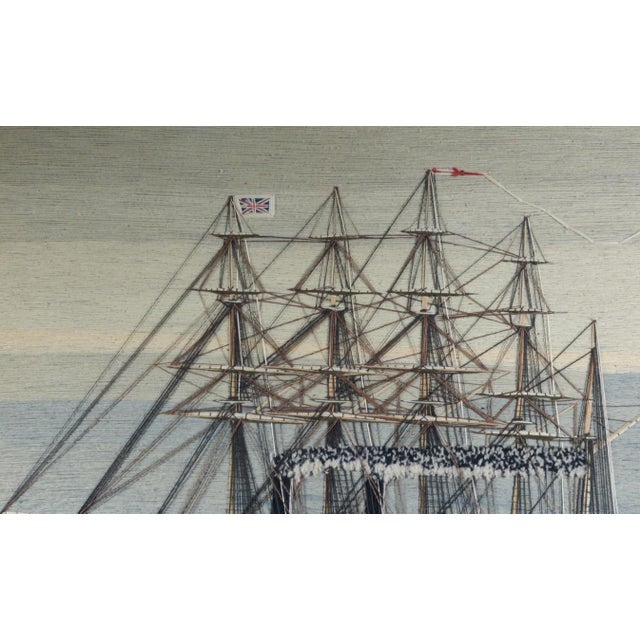English British Sailor’s Woolwork of a Royal Navy Five-Masted Ironclad HMS Minotaur in Her Trials Rig, Minotaur Class For Sale - Image 3 of 9