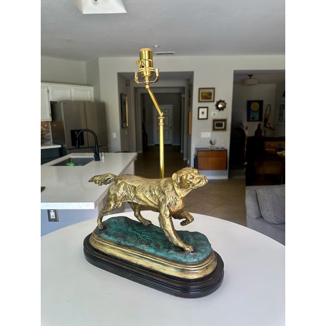 Vintage Brass Hunting Dog Figural Table Table For Sale In Palm Springs - Image 6 of 18
