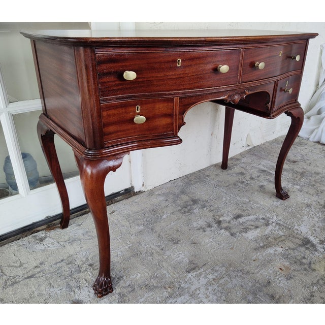 Mid-18th Century English Queen Anne Style Mahogany Lowboy For Sale - Image 4 of 12