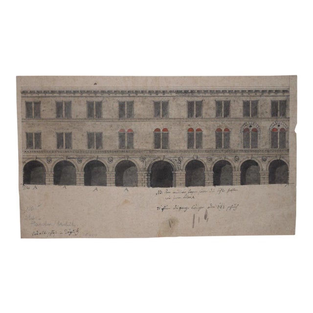 18th Century Old Master Architectural Drawing For Sale
