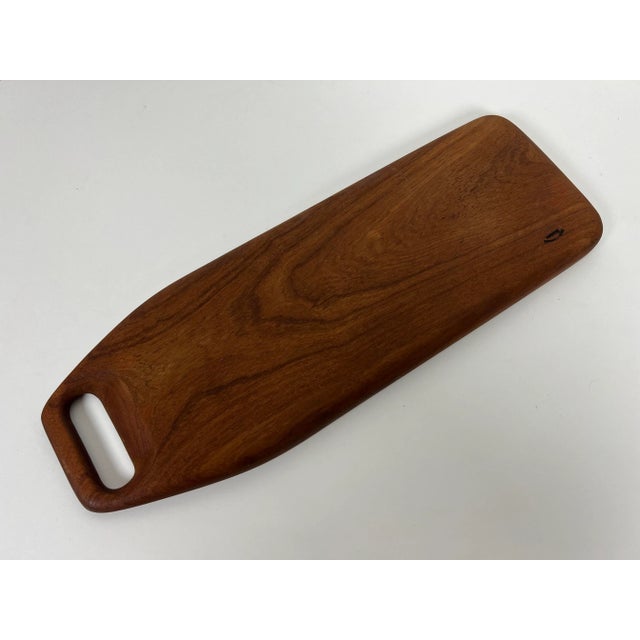 Brown Danish Teak Tray With Handle by Bonniers For Sale - Image 8 of 9