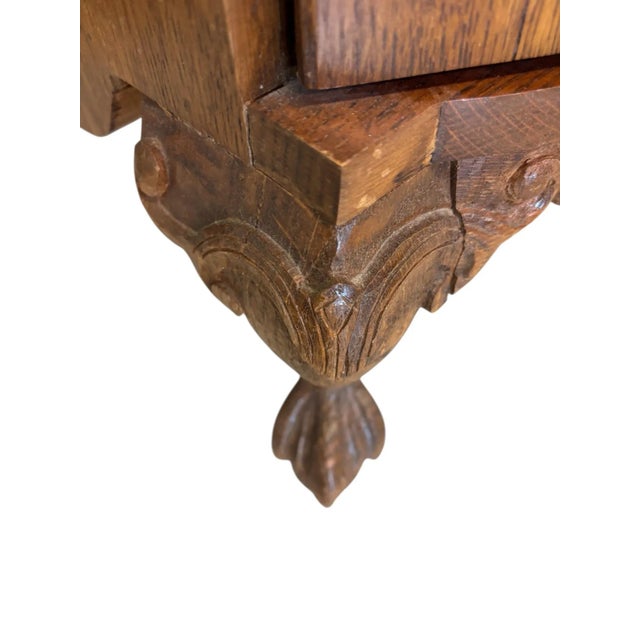 Wood 1900s Oak Side by Side Secretary Desk With Glass Curio Cabinet For Sale - Image 7 of 7