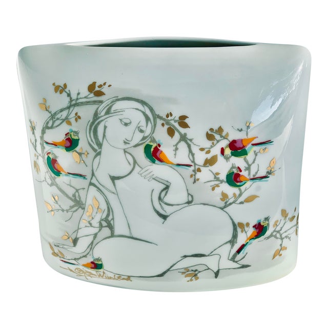 Mid-Century 1965 Rosenthal 'Love Story' Porcelain Vase by Danish Artist Bjørn Wiinblad For Sale