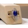3.65 Carat Oval Tanzanite and 1 Carat Diamond Ring 18 Karat White Gold, Estate For Sale - Image 16 of 18