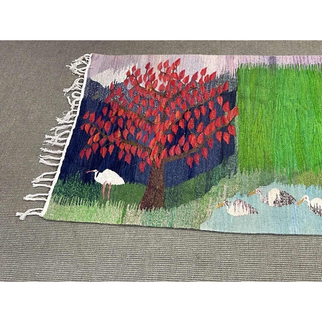 Handmade Egyptian Wool Rug in the style of Wissa Wassef For Sale - Image 4 of 6