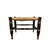 Black Antique Ebonized Hitchcock Stool / Footsool With Woven Rush Seat, Stenciling, & Spool Legs For Sale - Image 8 of 12