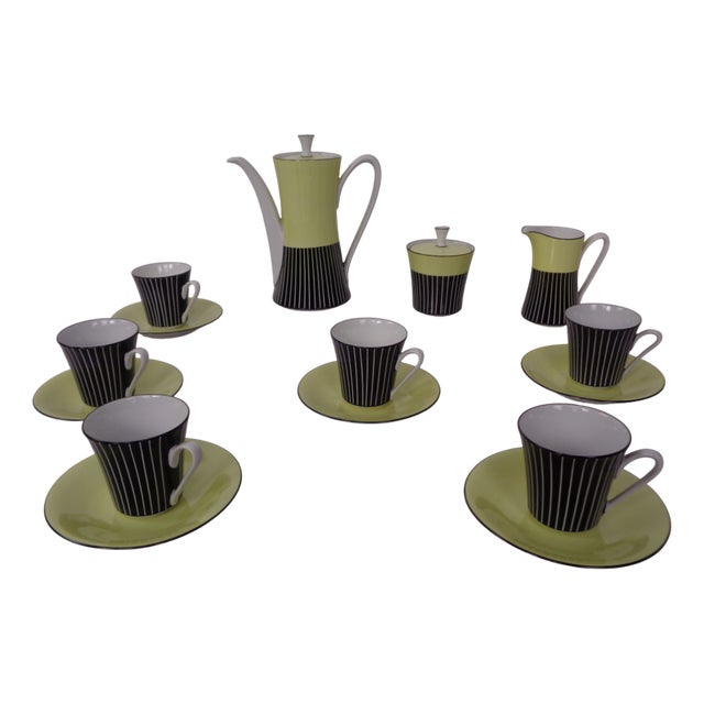 Coffee Service for 6 from Vokstedt, Germany, 1950s, Set of 17 For Sale