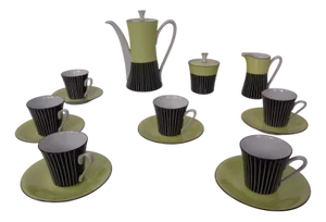 Coffee Service for 6 from Vokstedt, Germany, 1950s, Set of 17