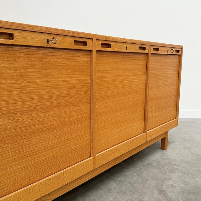 Wood Vintage Scandinavian Cabinet with Tambour Doors, 1960s, Set of 2 For Sale - Image 7 of 12