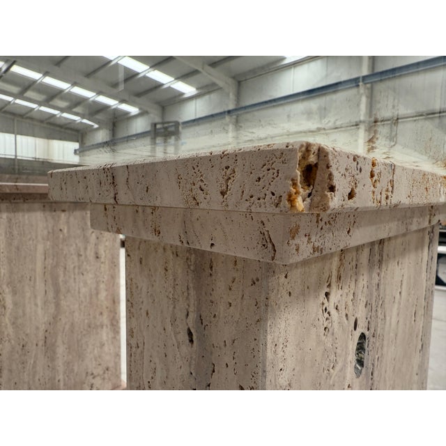 Marina Dining Table in Pink and Brown Jara Travertine Marble, 1989 For Sale - Image 13 of 16