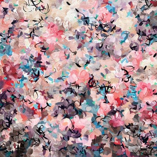 Hibiscus No.1 - Contemporary Abstract Floral Inspired Painting on Canvas (40x40) For Sale