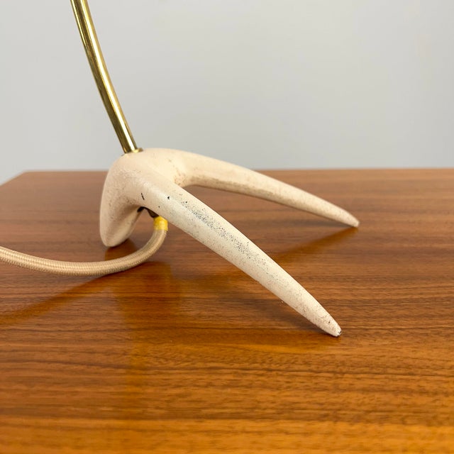 1950s Cream-Colored Table Lamp with Crows Foot from Cosack, Germany, 1950s For Sale - Image 5 of 8