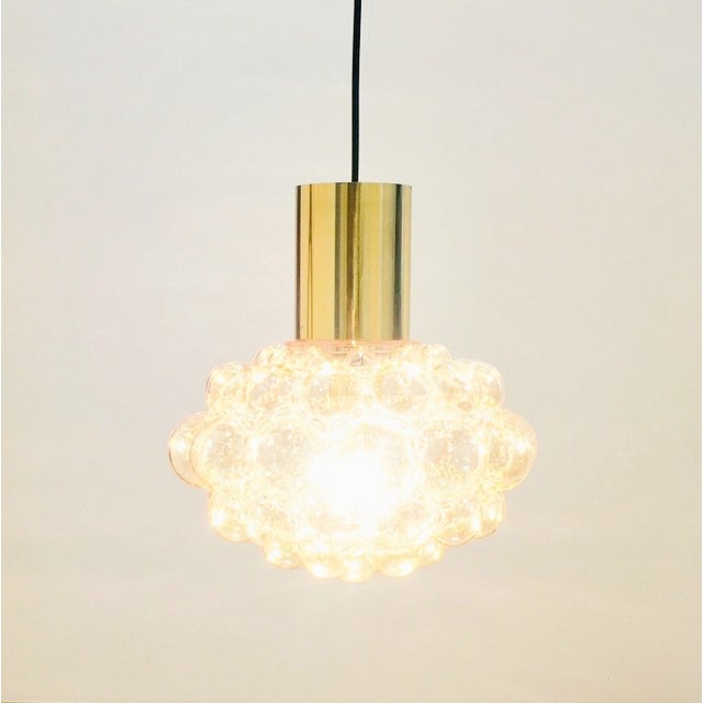 Large Mid-Century Amber Bubble Glass Pendant/Ceiling Light by Helena Tynell for Limburg, Germany, 1960s For Sale - Image 6 of 9