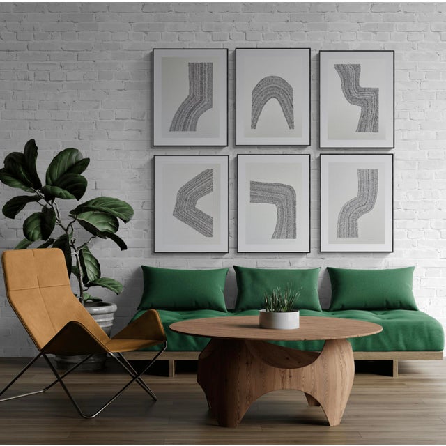 Contemporary Minimalist Abstract Drawing With Black Ink For Sale - Image 3 of 4