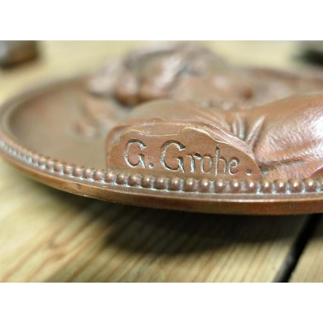 Round Copper Plaques by Gustav Grohe, 19th Century, Set of 2 For Sale - Image 5 of 8