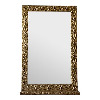 Vintage Floral Giltwood Wall Mirror, C. 1925–1945 For Sale