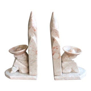 Vintage Marble Siesta Bookends For Sale