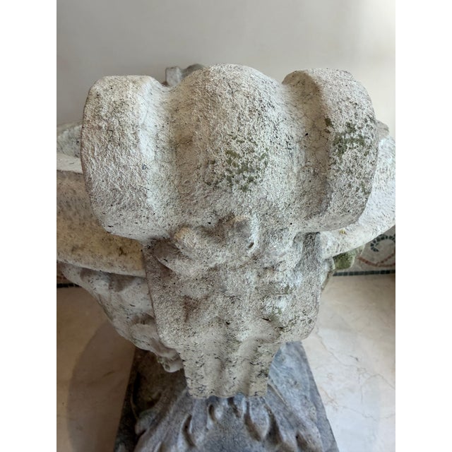 The urn has a wonderful naturally aged and weathered patina, with soft cream, gray tones that give it the appearance of an...