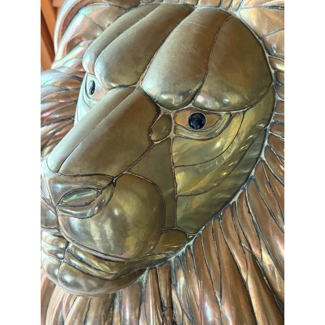Sergio Bustamante Vintage Copper and Brass Large Wall Mount Lion Head Bust Signed & Numbered 5/100. Fine vintage condition...