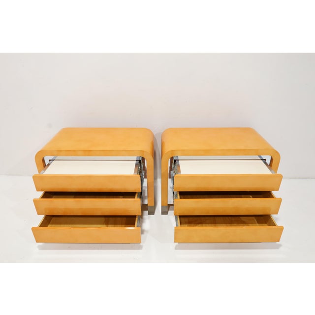 Orange Pair of Vladimir Kagan Nightstands For Sale - Image 8 of 12