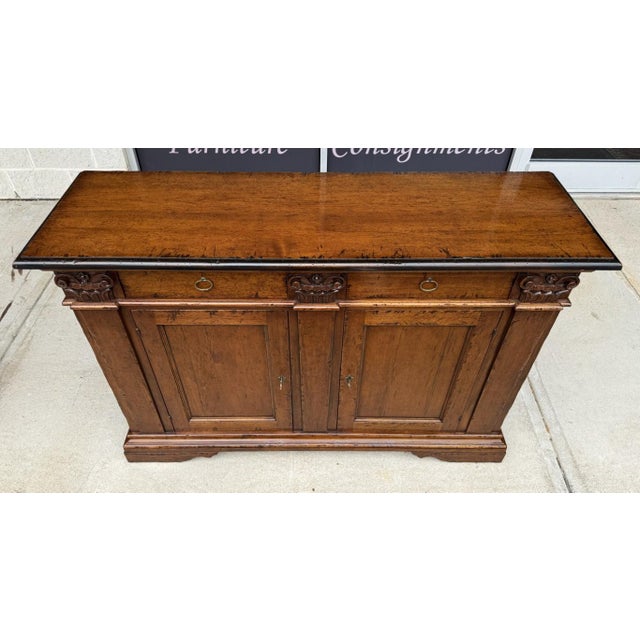 2020s David Michael Tuscan 58" Wide Walnut Wood Sideboard, Attributed For Sale - Image 5 of 16