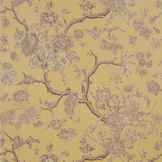 Sample - Schumacher Inverness Garden Wallcovering In Buttercup For Sale