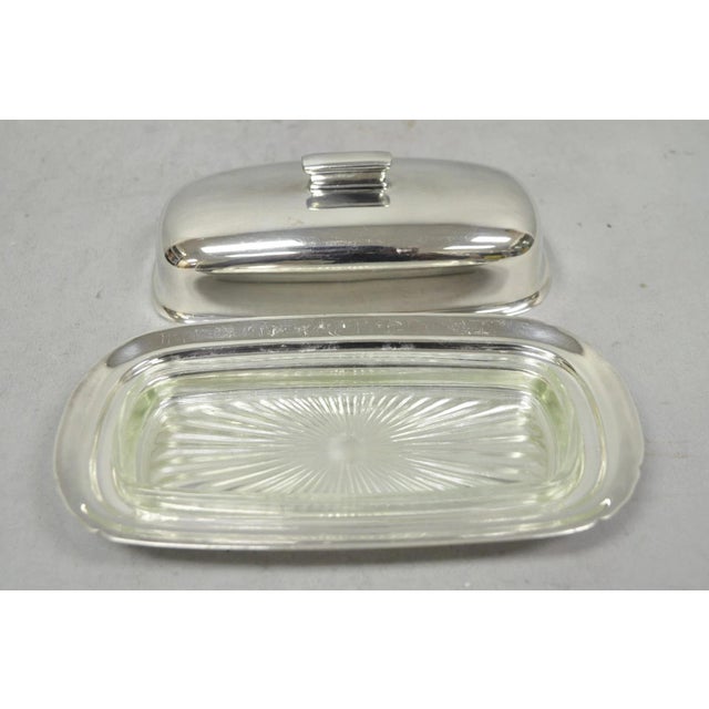 Metal Vintage Reed & Barton Art Deco Mid Century Modern Silver Plated Butter Dish For Sale - Image 7 of 13