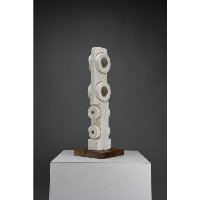 Alberto Cabiddu, Postmodern Totemic Sculpture, 1997, Pietra di Vicenza For Sale - Image 6 of 14
