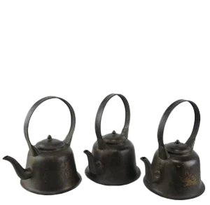Copper Decorative Beijing Teapots - Set of 3
