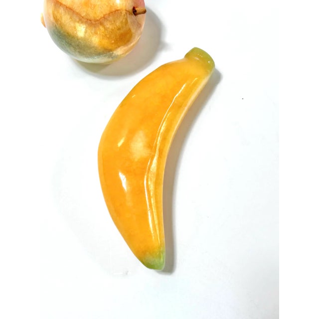 Vintage Hand-Carved Stone Fruit – Banana, Peach & Pear (Set of 3) For Sale In Louisville - Image 6 of 7