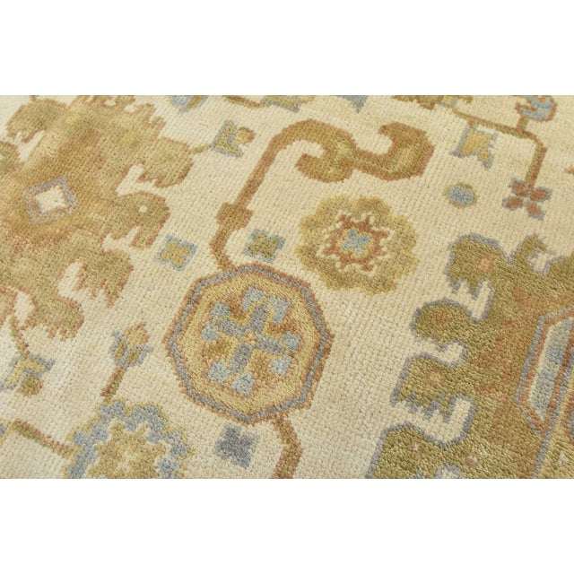 Oushak Rug 5’9” X 8’8” Ivory Wool Traditional Hand-Knotted Oriental Carpet For Sale - Image 9 of 12