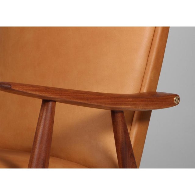 Model GE-260 Lounge Chairs in Teak and Leather attributed to Hans J Wegner for Getama, 1960s, Set of 2 For Sale - Image 4 of 9