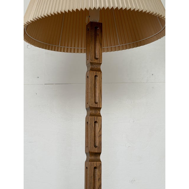 Scandinavian Modern Brutalist Oak Floor Lamp, 1960s For Sale - Image 4 of 14