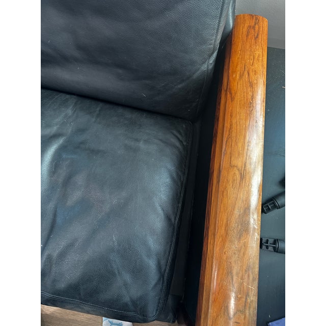 1960s Mid-Century Modern Rosewood and Leather Sofa For Sale - Image 5 of 6