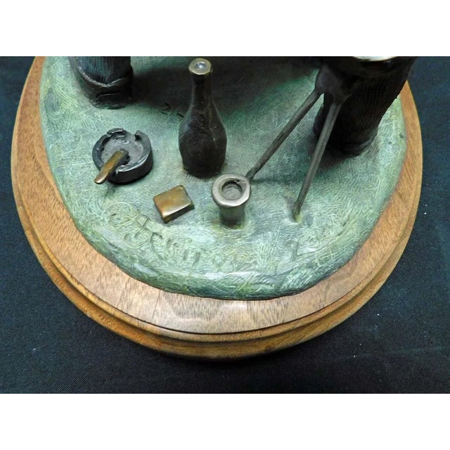 2000 - 2009 Anton Arkhipov "Green" Golfer Bronze Sculpture Hand Signed For Sale - Image 5 of 11